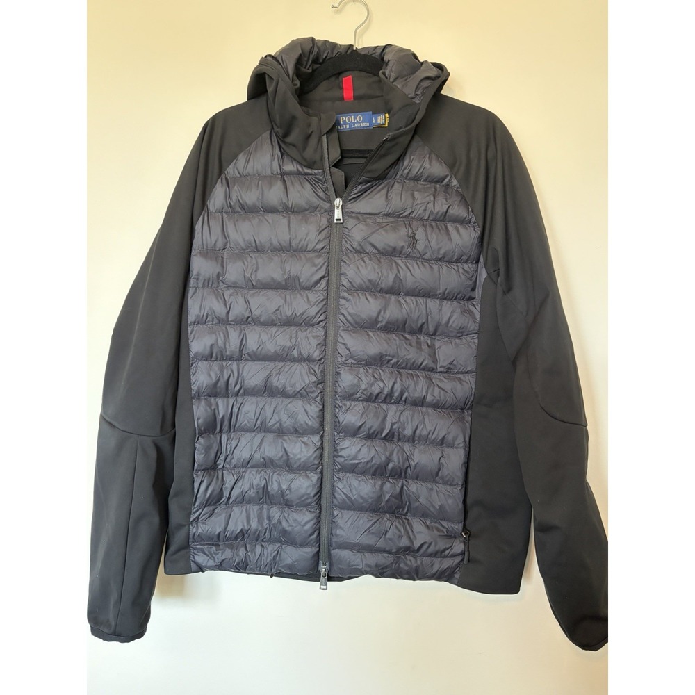 Polo Ralph Lauren Thor Hybrid Hooded Quilted Insulated Jacket Black Mens Large